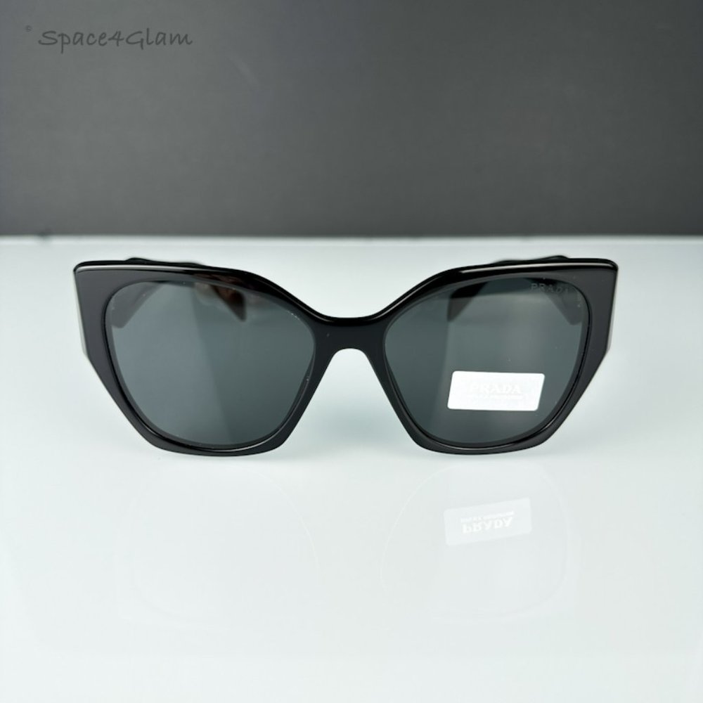 Prada Women Sunglasses Black Grey Cat Eye PR19ZS 1AB5S0 NEW AUTHENTIC - Picture 3 of 9